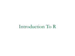 Intro R