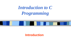 Intro to C programing - Design and Analysis of
