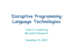 Disruptive Programming Language Technologies