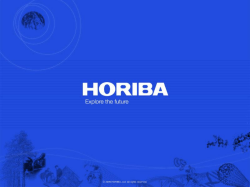 スライド 1 - HORIBA - Explore the future