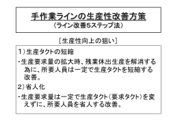 手作業ラインの生産性改善方策