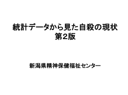 新潟県の自殺の現状（目的外使用申請により得られたデ