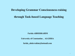 Developing Grammar Consciousness