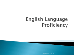 English Language Proficiency - OGAPS
