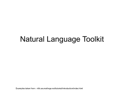 Natural Language Toolkit