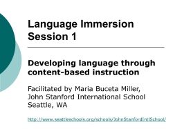 Language Immersion Session 1