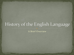 History of the English Language