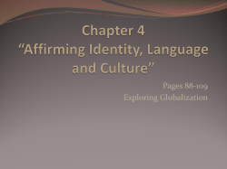 Chapter 4 – “Affirming Identity, Language and