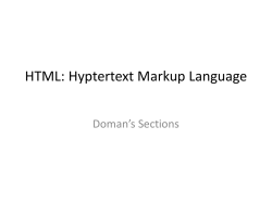 HTML: Hyptertext Markup Language