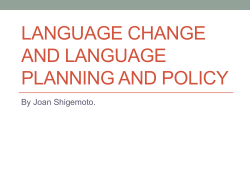 Language Change and language planning and Policy