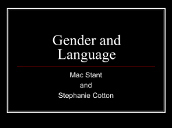 Gender and Language - Northern Arizona University
