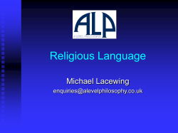Religious Language - A Level Philosophy