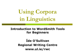 Using Corpora in Language Learning