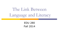The Link Between Language and Literacy