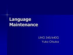 Language Maintenance - University of Hawaii