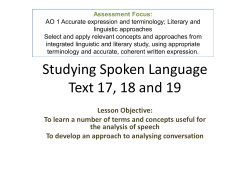 Studying Spoken Language Text 18 and 19