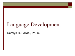 Language Development - Central Connecticut State