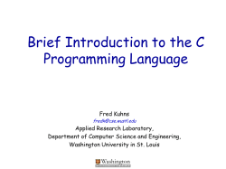 Introduction to the C Programming Language