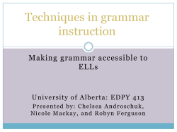 Grammar teaching in the ESL Classroom