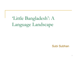 Heritage Language Maintenance among Bangladeshi