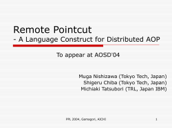 Remote Pointcut - A Language Construct for