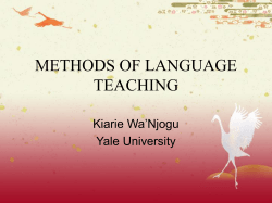 METHODS OF LANGUAGE TEACHING