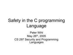 Safety in the C programming Language