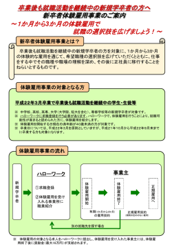フリーター等の常用雇用を支援します （若年者雇用促