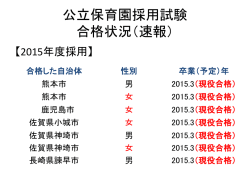 公立幼稚園・保育園採用試験 合格状況（速報）