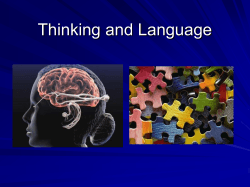 Thinking and Language - Winston