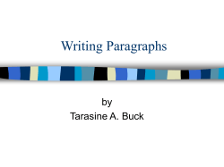 Writing Paragraphs - English Language Center