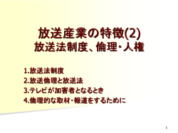 放送産業の特徴(1) 日本の放送産業の構造的特徴