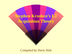 Stephen Krashen’s L2 Acquisition Theory