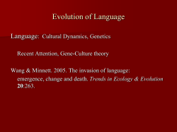 Evolution of Language - University at Albany -