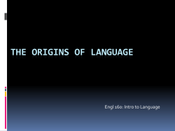 Introduction to Language: Animals and Human