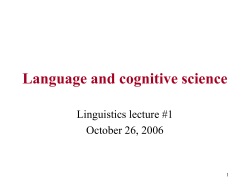 Language and cognitive science