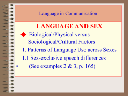 Language in Communication Spring, 2002