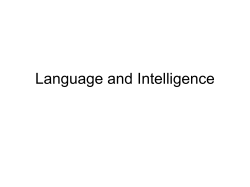 Language and Intelligence