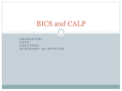 BICS and CALP (Powerpoint)