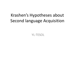 First and Second language Acquisition Theories -