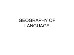 GEOGRAPHY OF LANGUAGE - Western Oregon University
