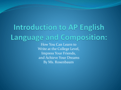Introduction to AP English Language and