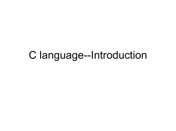 C language--Introduction