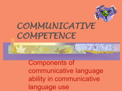 COMMUNICATIVE COMPETENCE