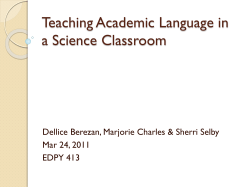Teaching Academic Language in a