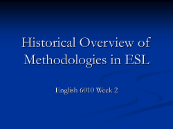 Historical Overview of Methodologies in ESL