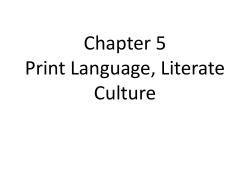 Chapter 5 Print Language, Literate Culture