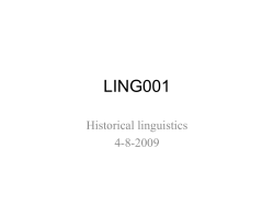 Language Change: Historical Linguistics II