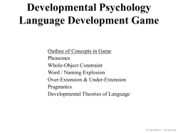 Developmental Psychology Language Development Game