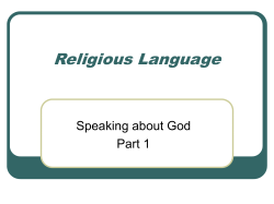 Religious Language - St Crispin`s School